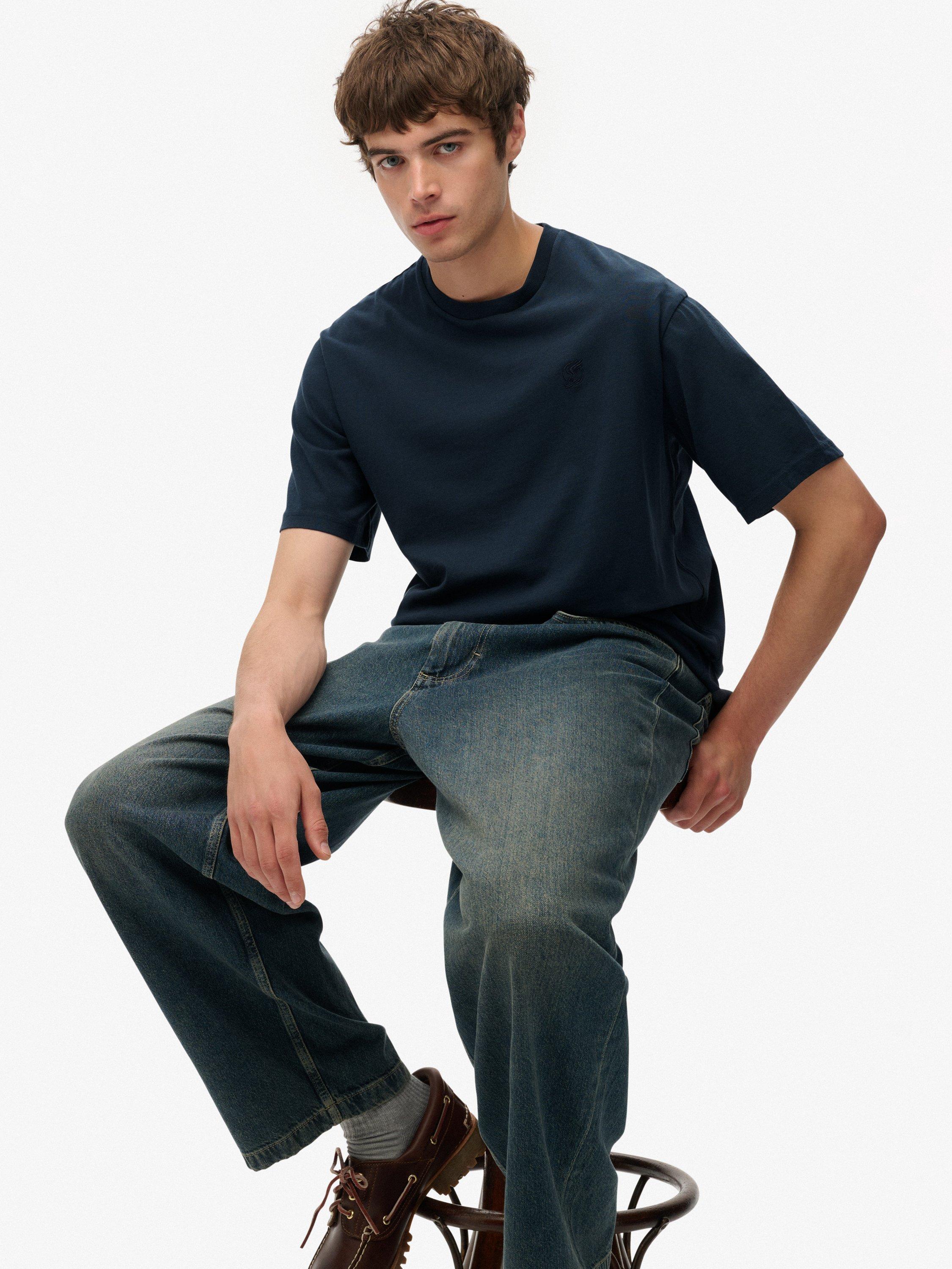 Product image 4 of 6, which shows Superdry Blank Oversized T-Shirt, Blueberry Navy, S