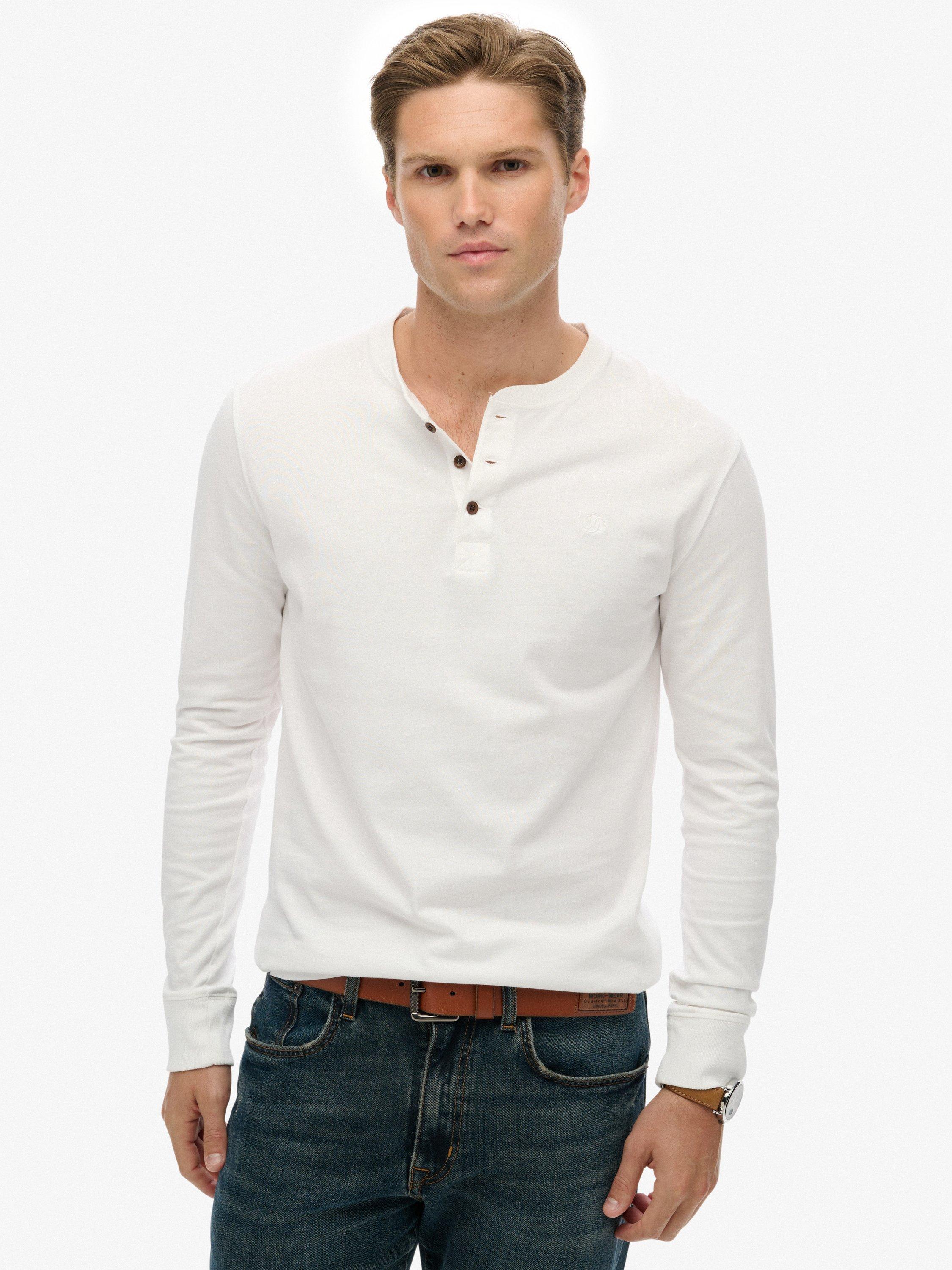 Product image 1 of 5, which shows Superdry Classic Essential Grandad Top, Optic White, S