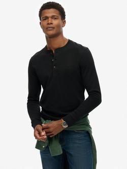 Superdry Classic Essential Grandad Top, Meteorite Black