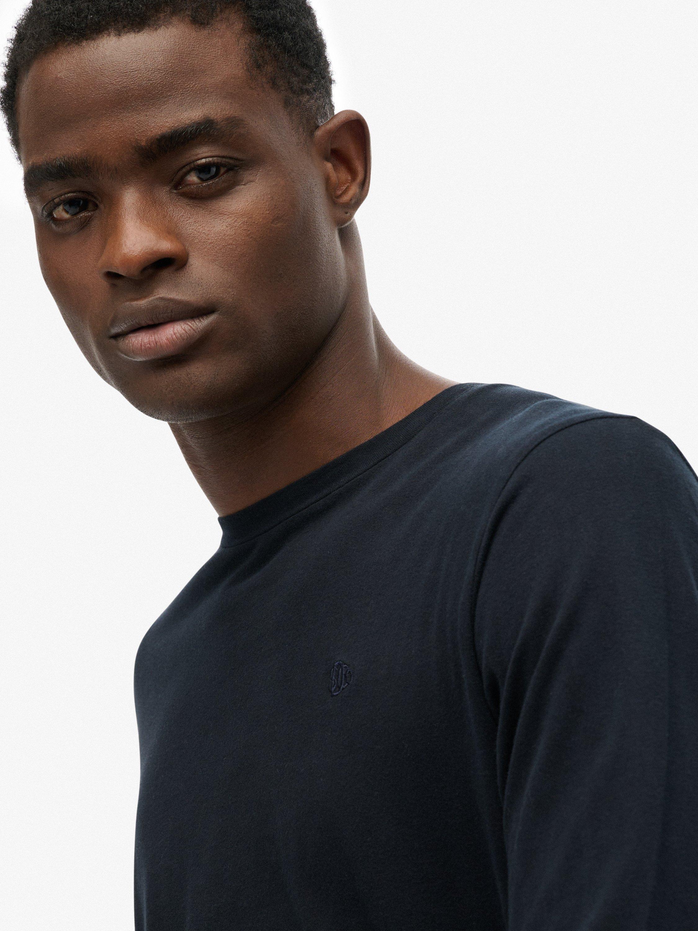 Product image 4 of 6, which shows Superdry Classic Essential Long Sleeve Cotton Top, Eclipse Navy, M