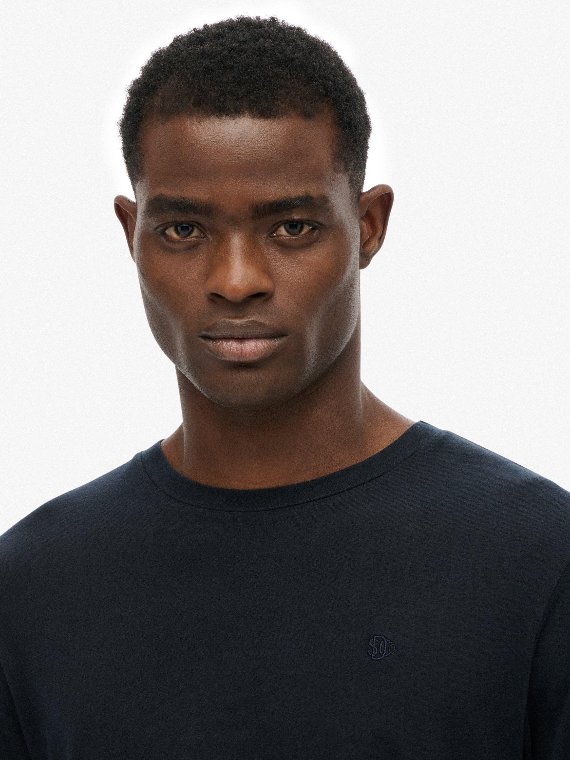 Product image 5 of 6, which shows Superdry Classic Essential Long Sleeve Cotton Top, Eclipse Navy, M