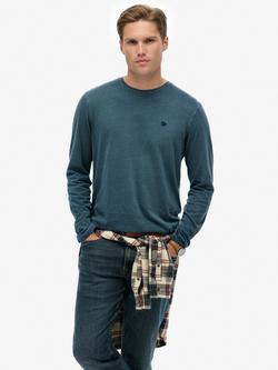 Superdry Classic Essential Cotton Top, Washed Faded Navy
