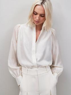 Ro&Zo Mini Diamante Long Sleeve Shirt, White, White