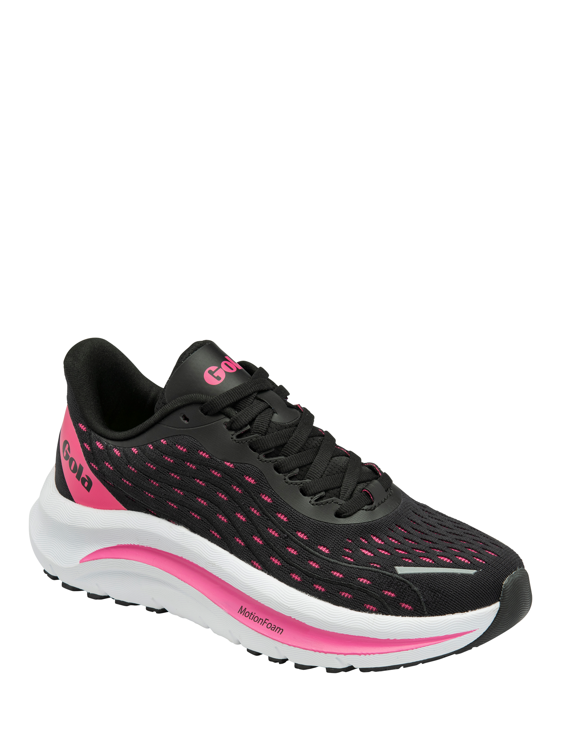 Product image 2 of 5, which shows Gola Performance Alzir Speed Running Trainers, Black/Hot Pink, 3
