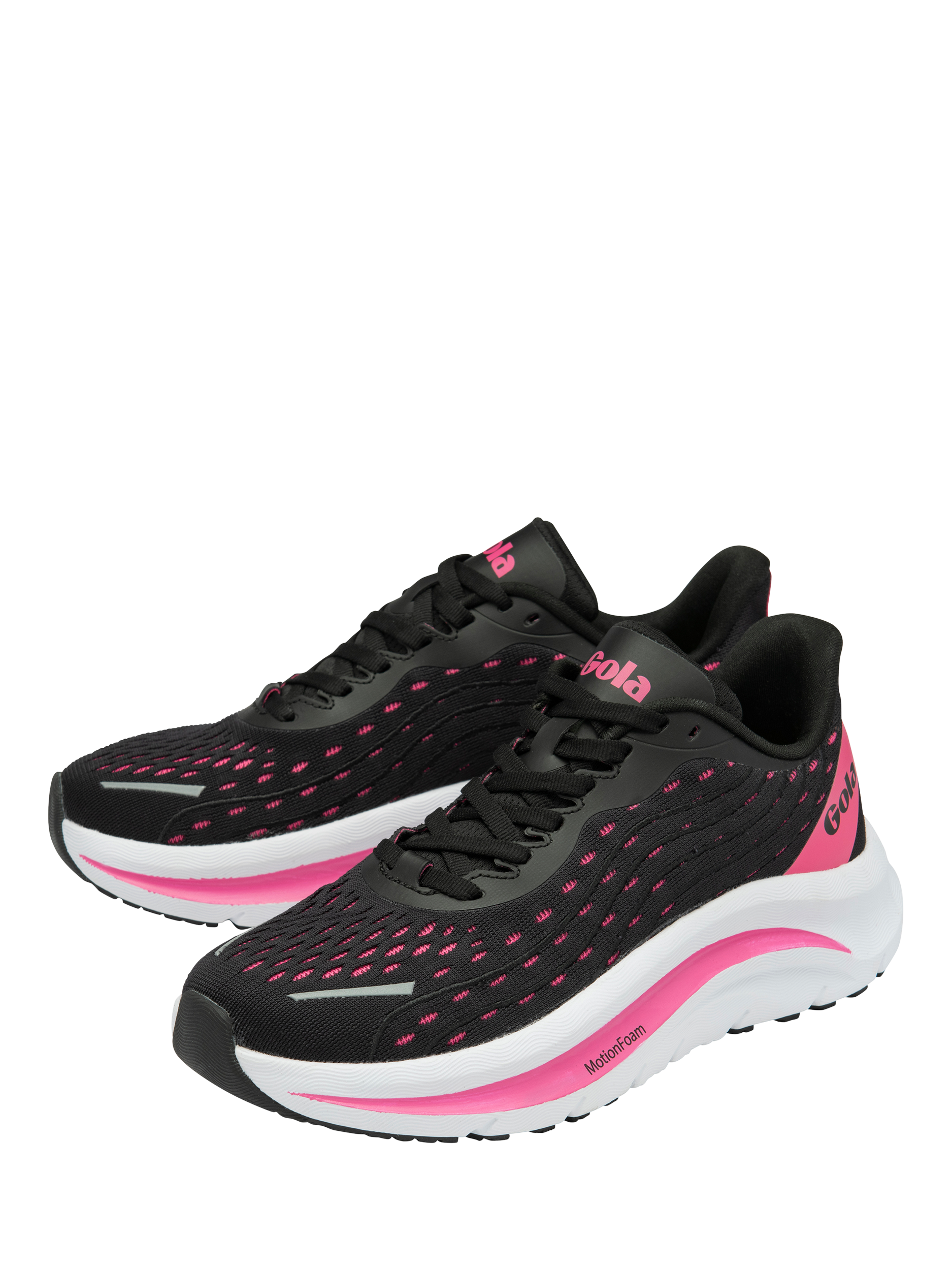 Product image 3 of 5, which shows Gola Performance Alzir Speed Running Trainers, Black/Hot Pink, 3