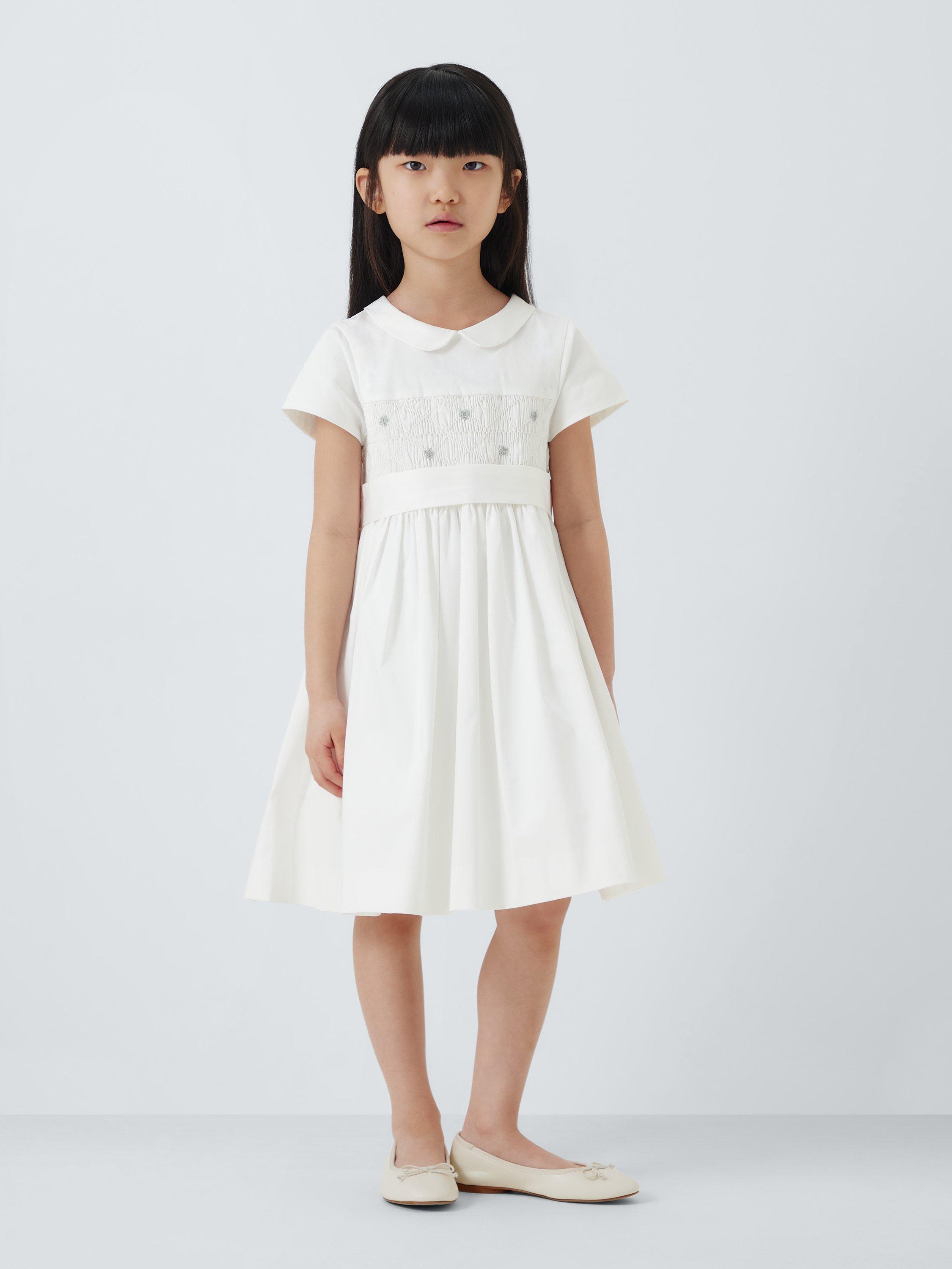 john lewis childrens bridesmaid dresses Heirloom Collection Kids' Embellished Smock Dress, Bright White bentley and lace rentals Mattel - Disney Princess Mens Size:6.5 D
