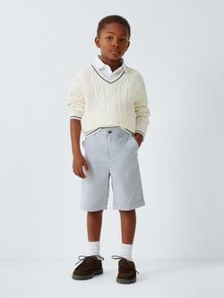 John Lewis Heirloom Collection Kids' Stripe Chino Shorts, China Blue - view 2, China Blue