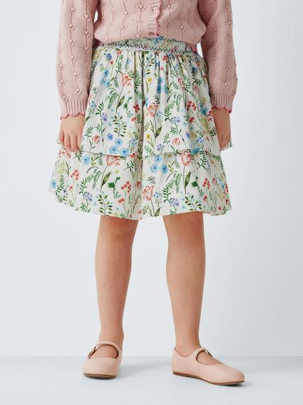 John Lewis Heirloom Collection Kids' Floral Tiered Skirt, Multi, Multi