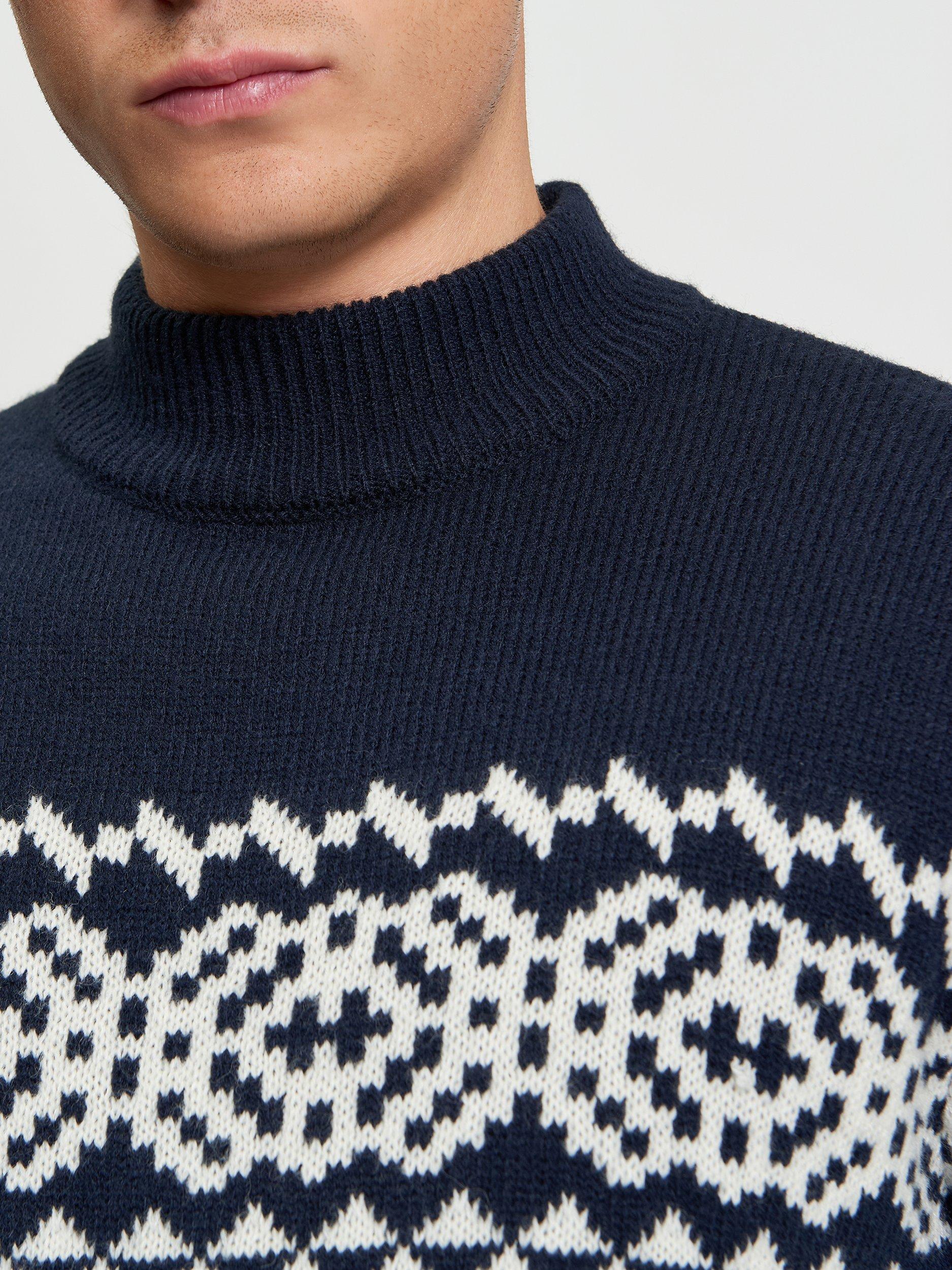 Product image 4 of 5, which shows Ben Sherman Wool Blend Mono Fairisle Jumper, Ivory, S