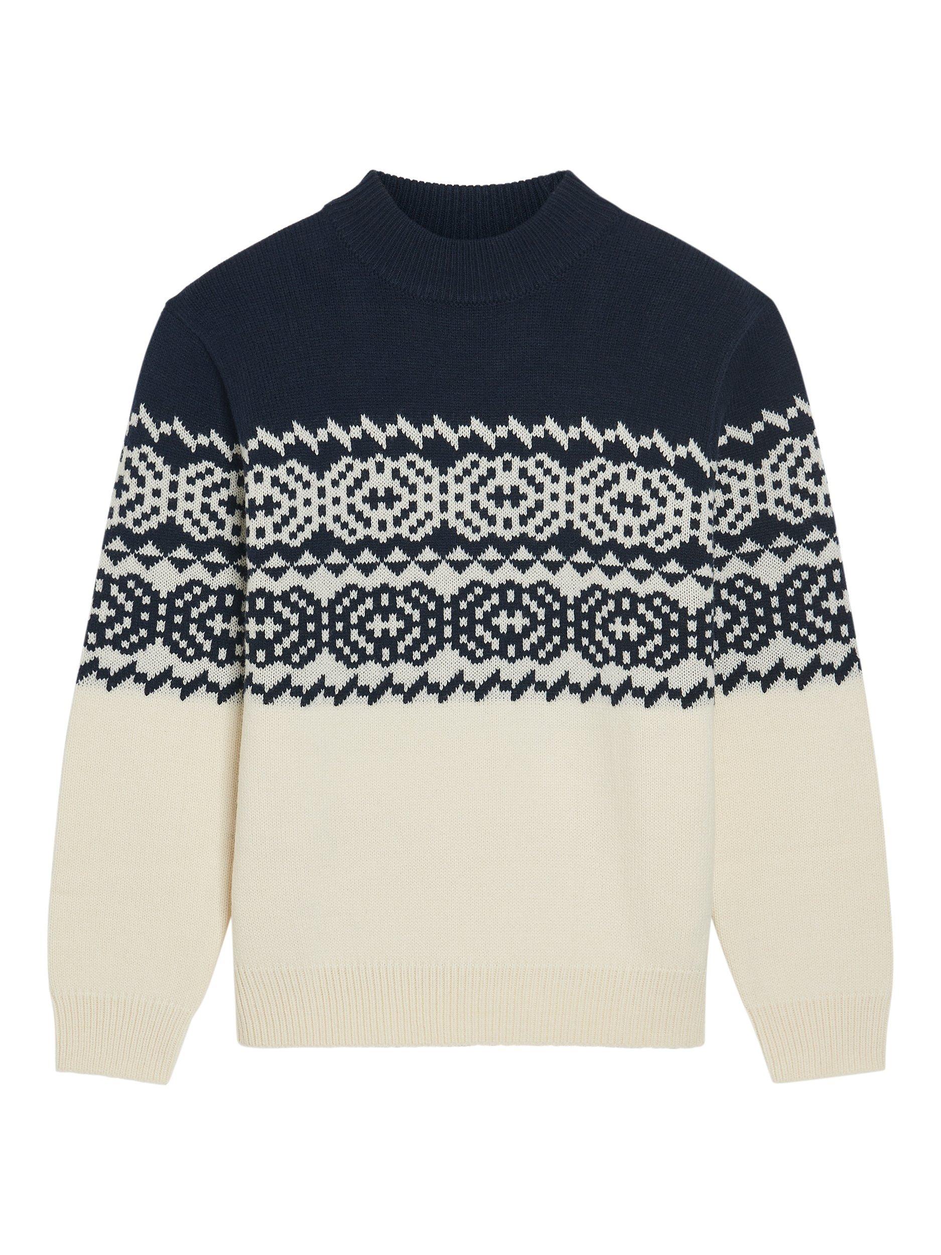 Product image 5 of 5, which shows Ben Sherman Wool Blend Mono Fairisle Jumper, Ivory, S