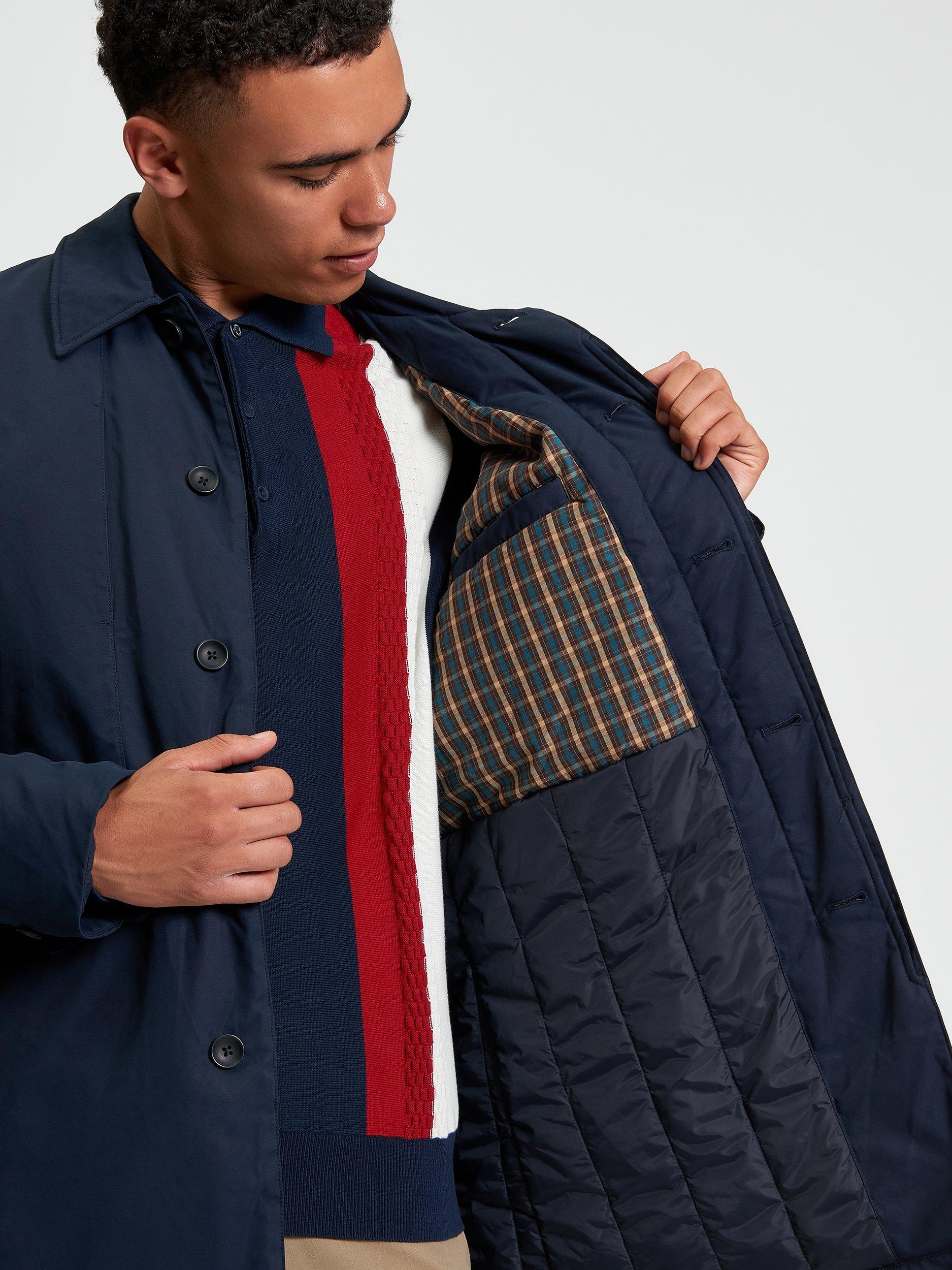 Product image 4 of 6, which shows Ben Sherman Waxed Cotton Car Coat, Dark Navy, S