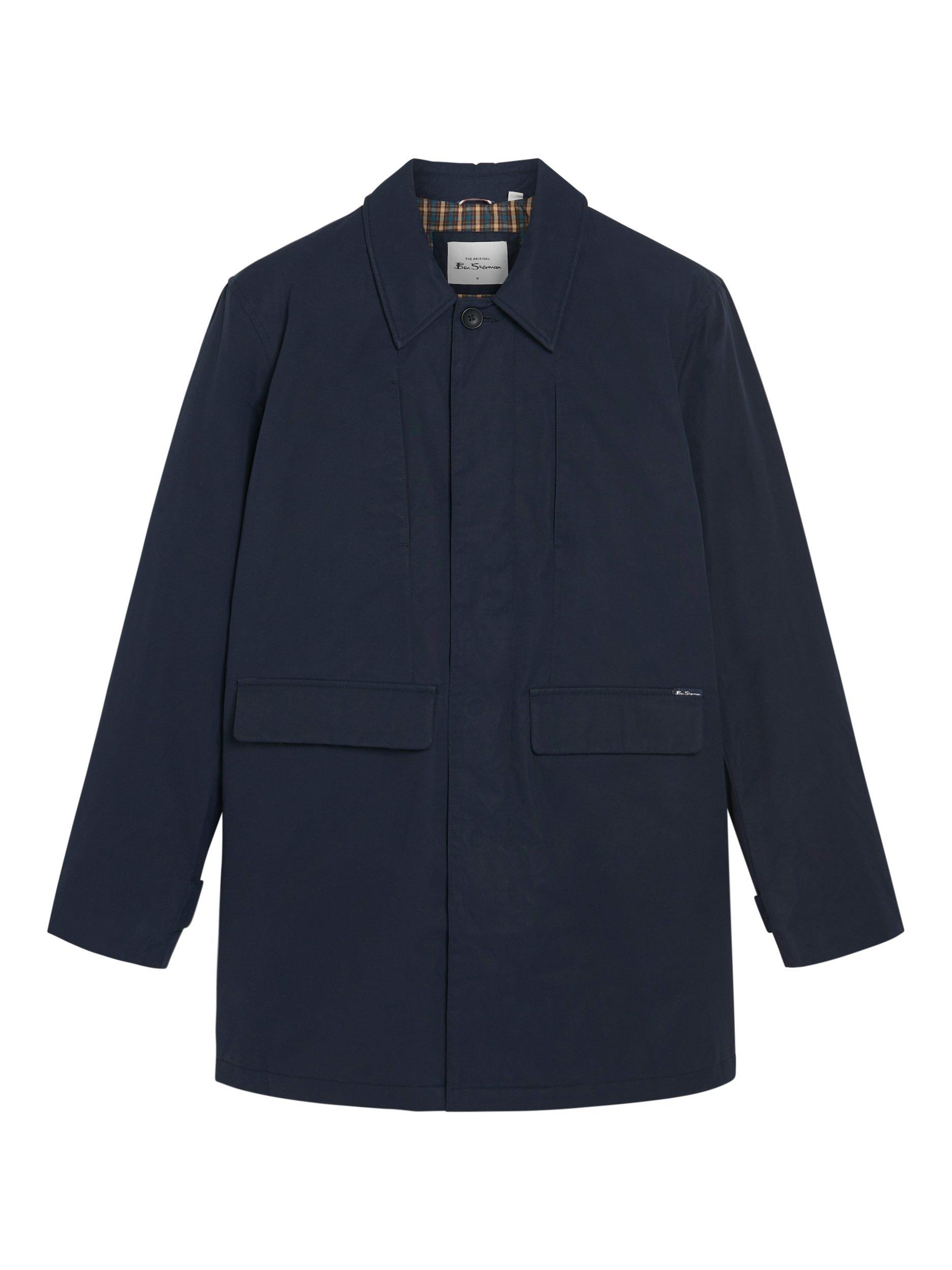 Product image 6 of 6, which shows Ben Sherman Waxed Cotton Car Coat, Dark Navy, S