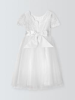 John Lewis Heirloom Collection Kids' Tulle Bow Bridesmaid Dress, Ivory - view 2, Ivory