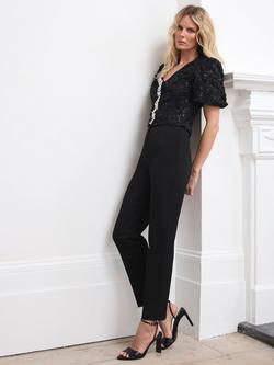 Mint Velvet Tailored Slim Leg Mid Rise Trousers - view 2, Black