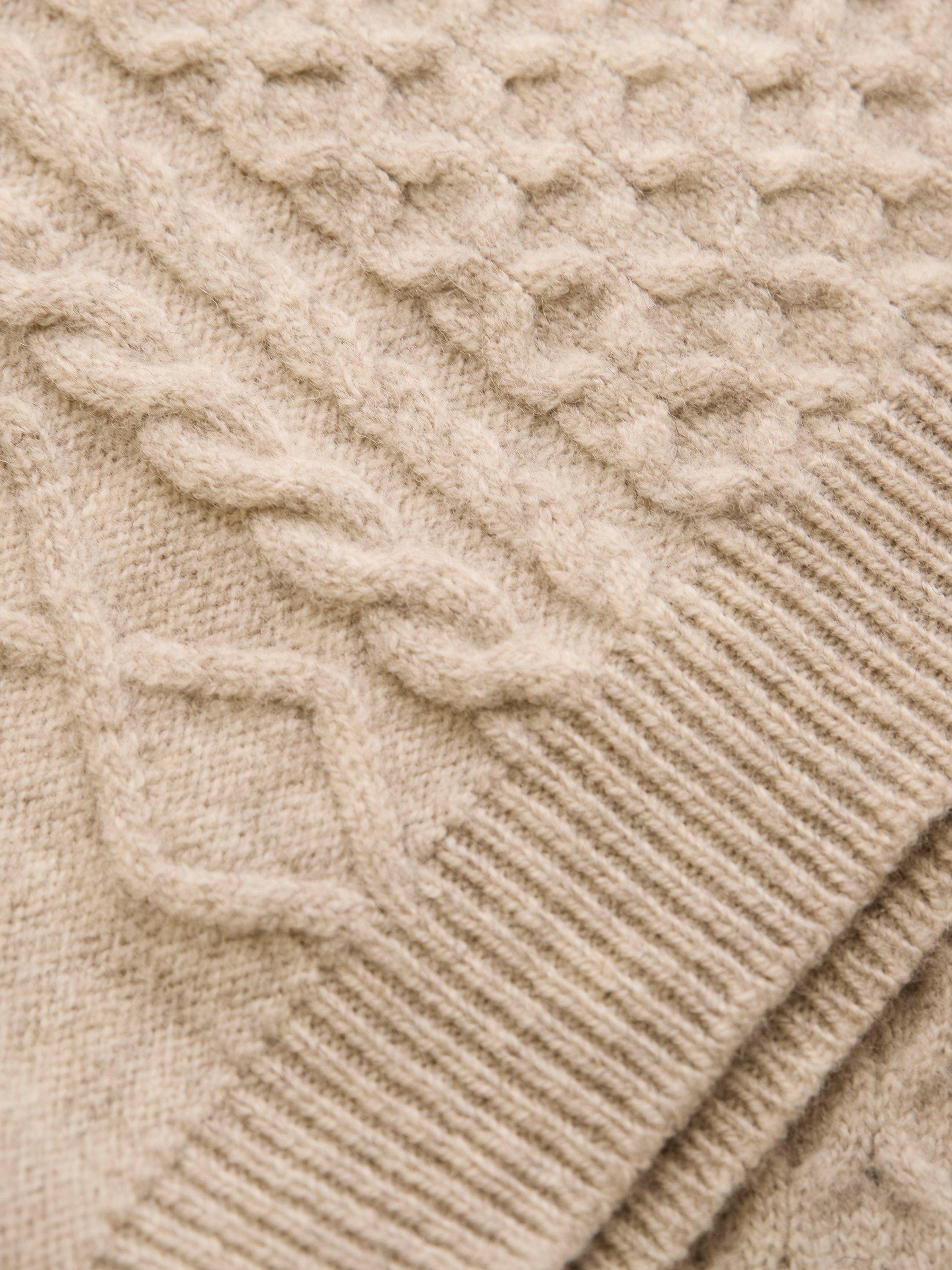 Product image 4 of 5, which shows Celtic & Co. Cable Knit Merino Wool Jumper, Oatmeal Fleck, S