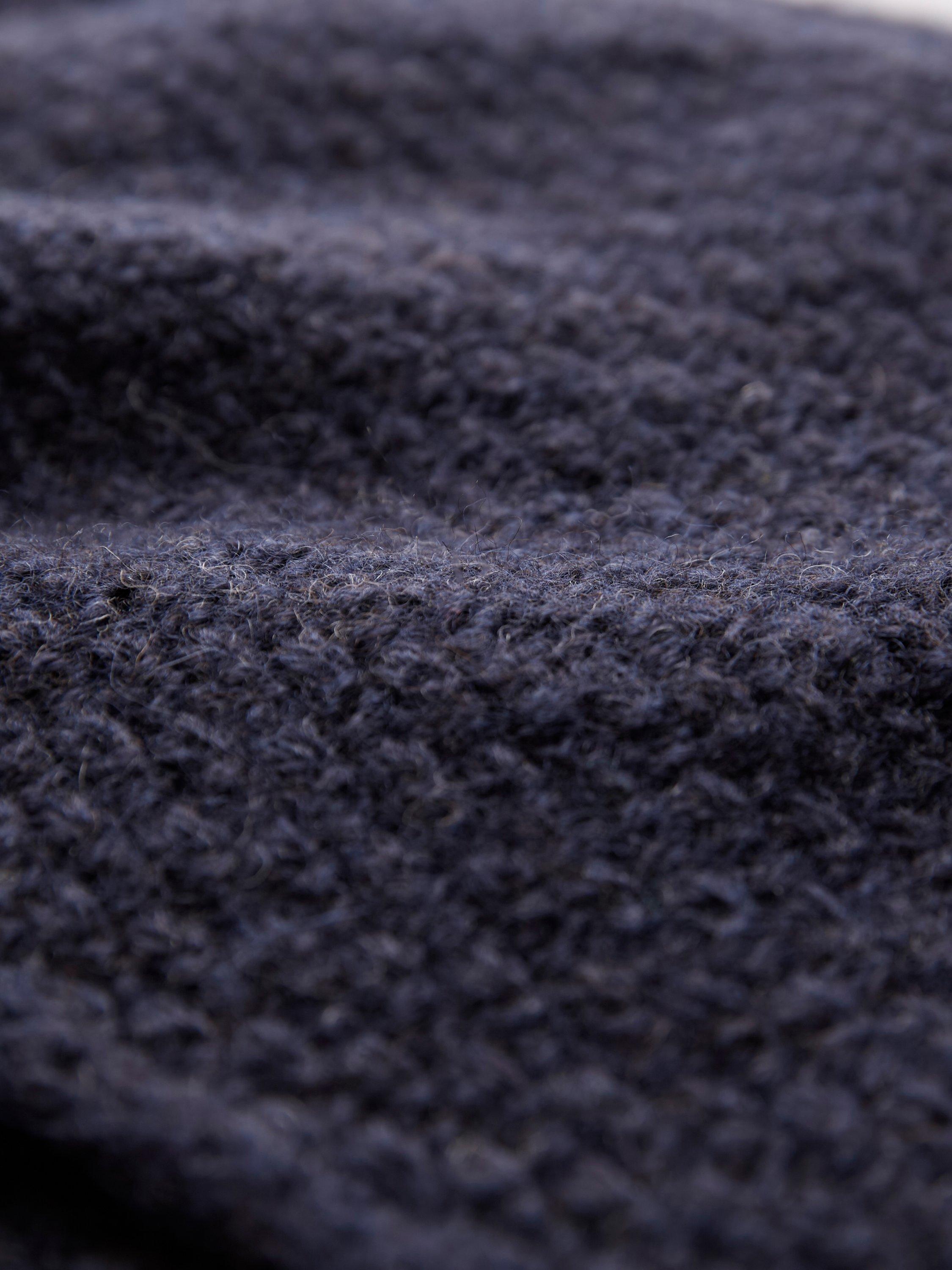 Product image 4 of 4, which shows Celtic & Co. Moss Stitch Pure Wool Fingerless Gloves, Dark Navy, S