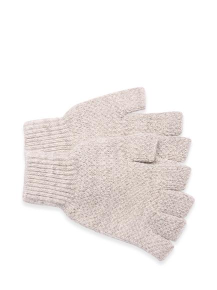 Celtic & Co. Pure Wool Fingerless Gloves, Taupe, Taupe