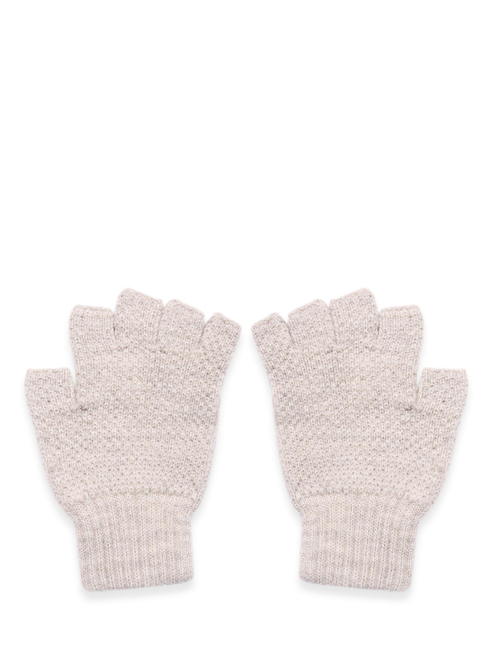 Product image 2 of 4, which shows Celtic & Co. Pure Wool Fingerless Gloves, Taupe, S