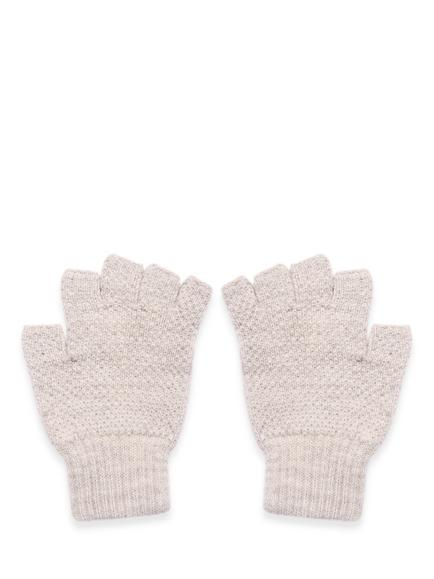 Celtic & Co. Pure Wool Fingerless Gloves, Taupe - view 2, Taupe
