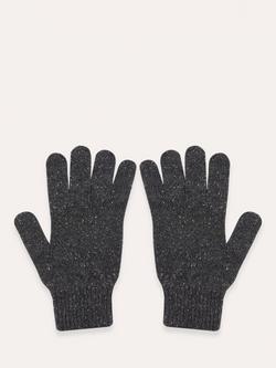 Celtic & Co. Knitted Merino Wool Rich Gloves, Charcoal - view 2, Charcoal