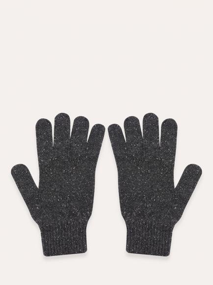 Celtic & Co. Knitted Merino Wool Rich Gloves, Charcoal - view 2, Charcoal