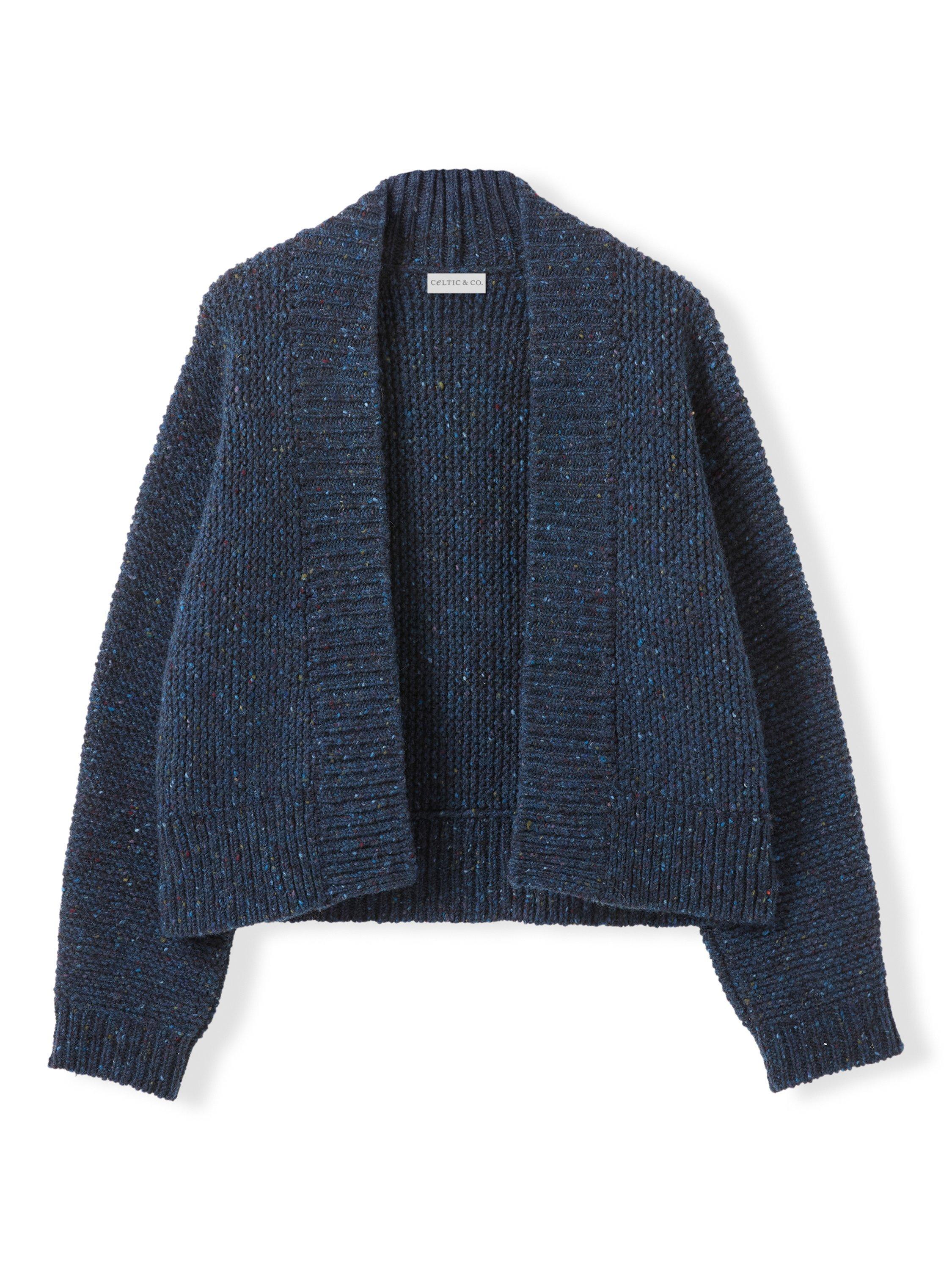 Product image 5 of 8, which shows Celtic & Co. Garter Stitch Pure Wool Cardigan, Navy, XS