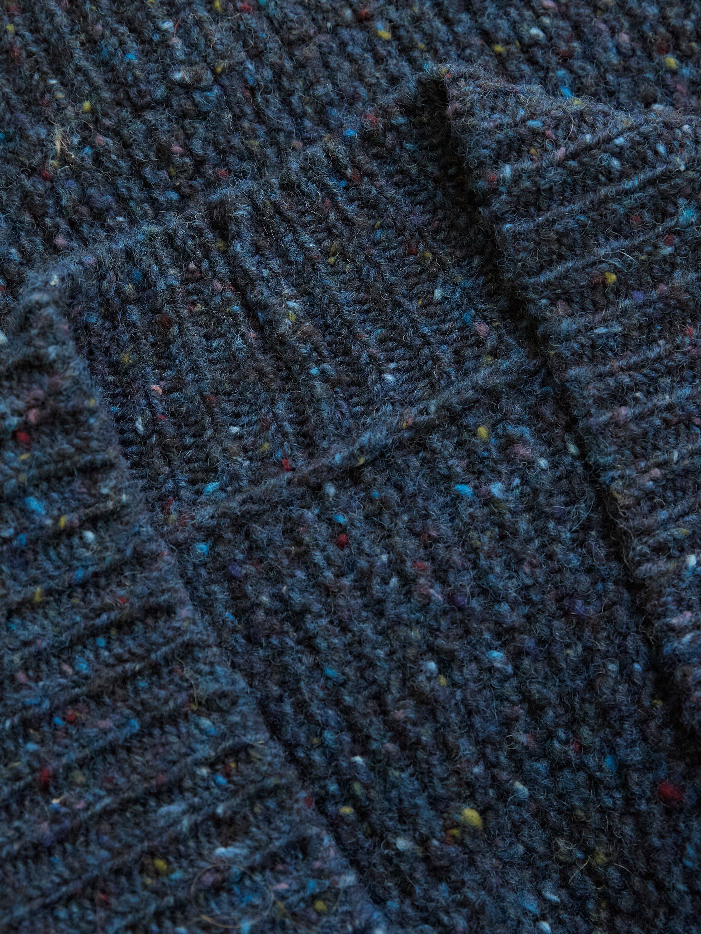 Product image 7 of 8, which shows Celtic & Co. Garter Stitch Pure Wool Cardigan, Navy, XS