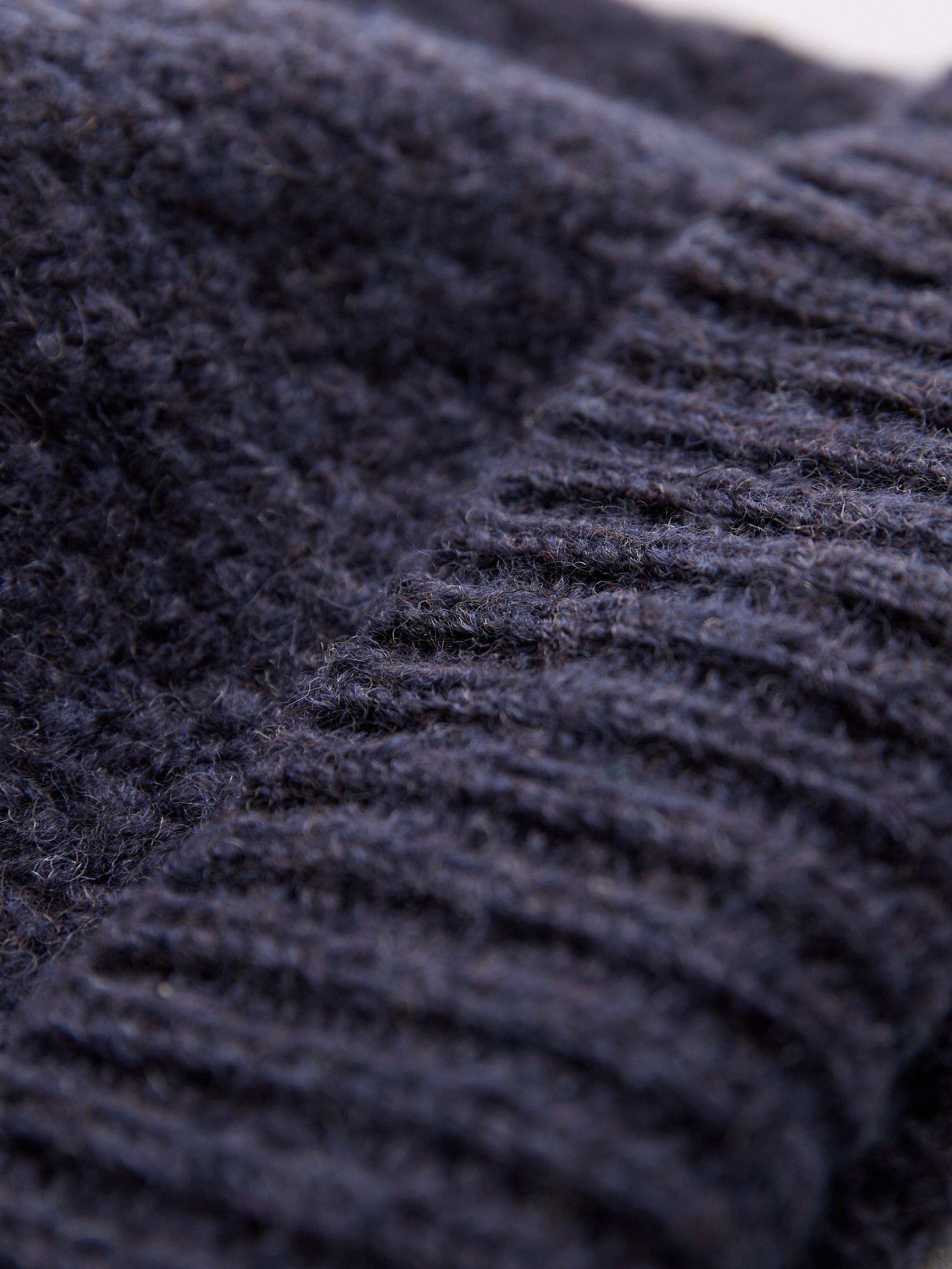 Product image 2 of 2, which shows Celtic & Co. Gansey Stitch Pure Wool Hat, Navy, One Size