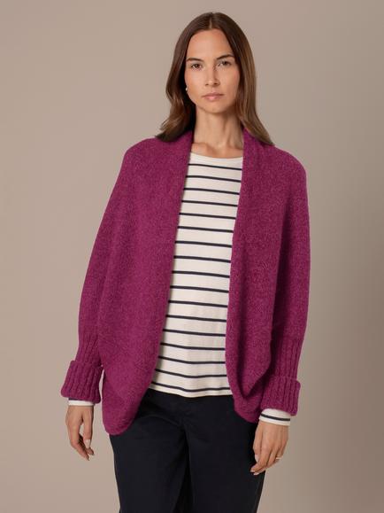 Celtic & Co. Cocoon Wool Rich Cardigan, Raspberry, Raspberry
