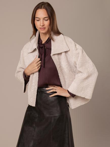 Celtic & Co. Zip Up Sheepskin Jacket, Oyster - view 2, Oyster
