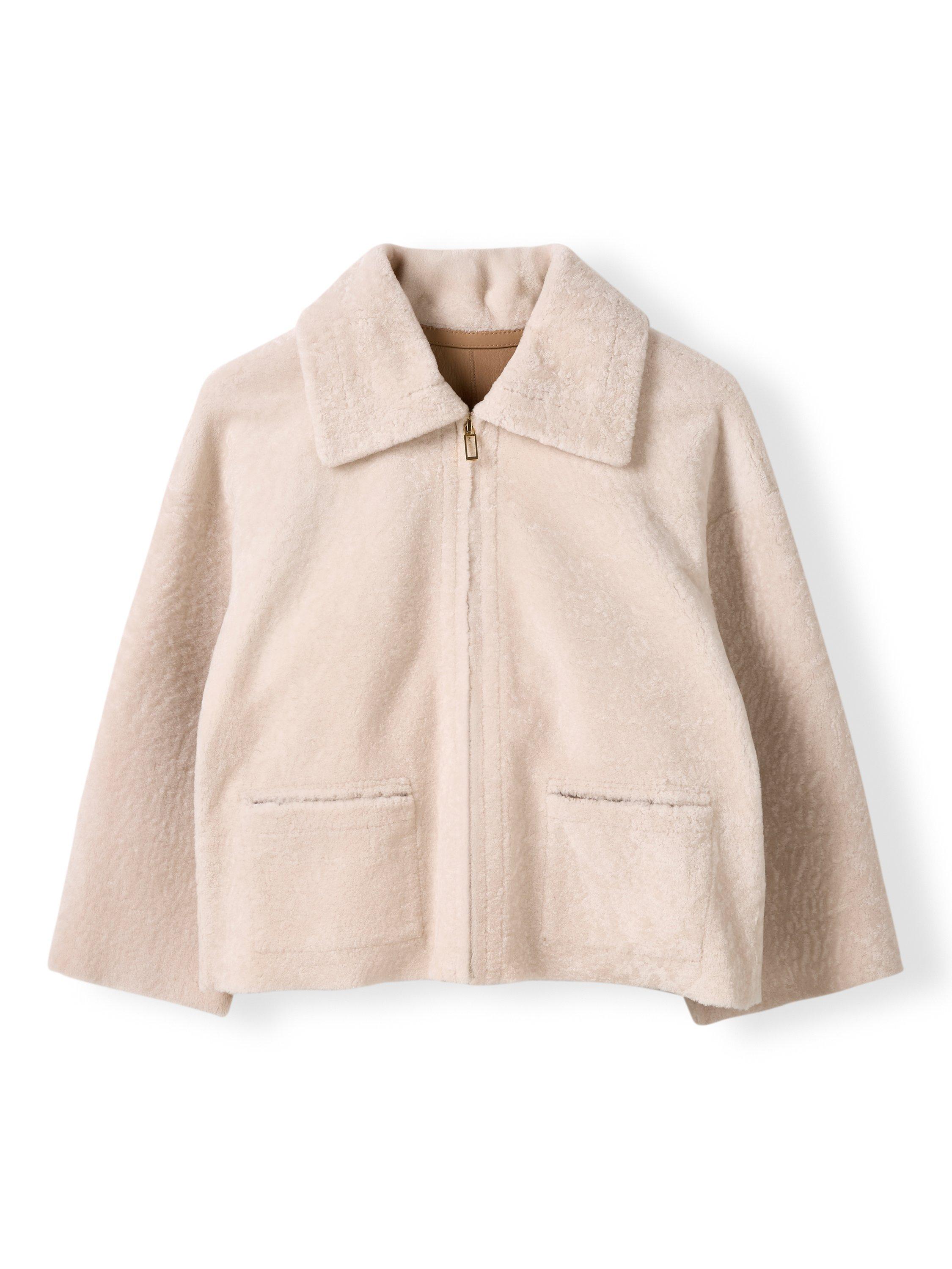 Product image 5 of 8, which shows Celtic & Co. Zip Up Sheepskin Jacket, Oyster, 8