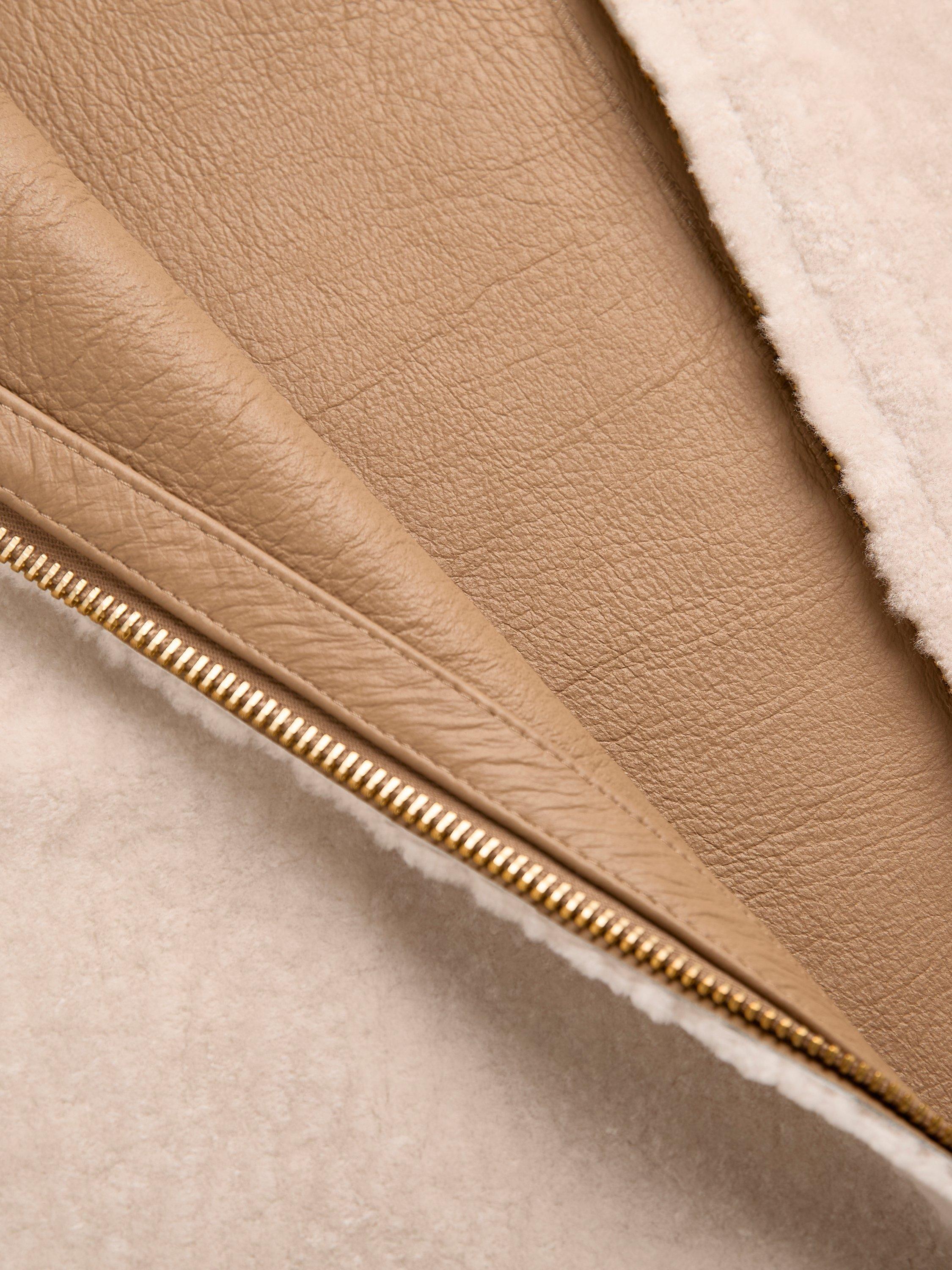 Product image 6 of 8, which shows Celtic & Co. Zip Up Sheepskin Jacket, Oyster, 8