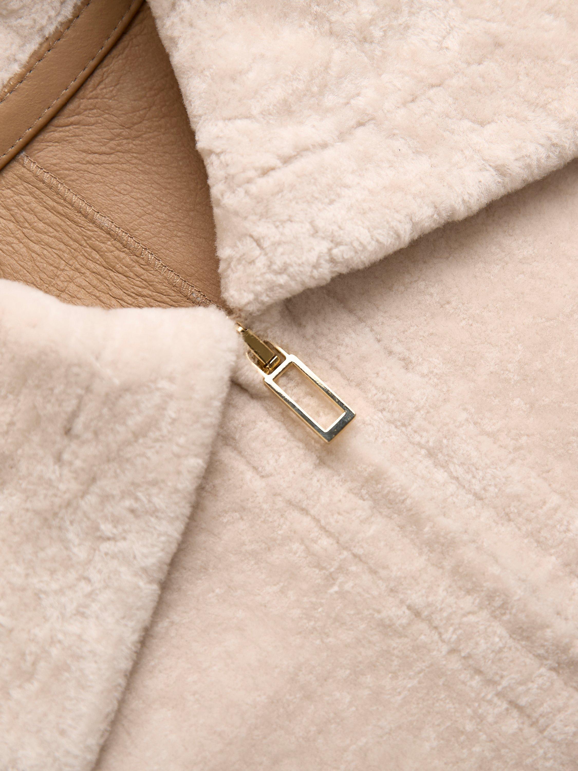 Product image 7 of 8, which shows Celtic & Co. Zip Up Sheepskin Jacket, Oyster, 8