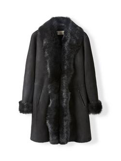 Celtic & Co. Toscana Trim Three Quarter Length Sheepskin Coat - view 2, Black