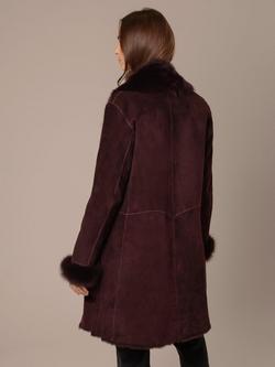 Celtic & Co. Toscana Trim Three Quarter Length Sheepskin Coat - view 2, Oxblood