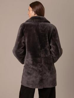 Celtic & Co. Longline Sheepskin Coat, Slate - view 2, Slate