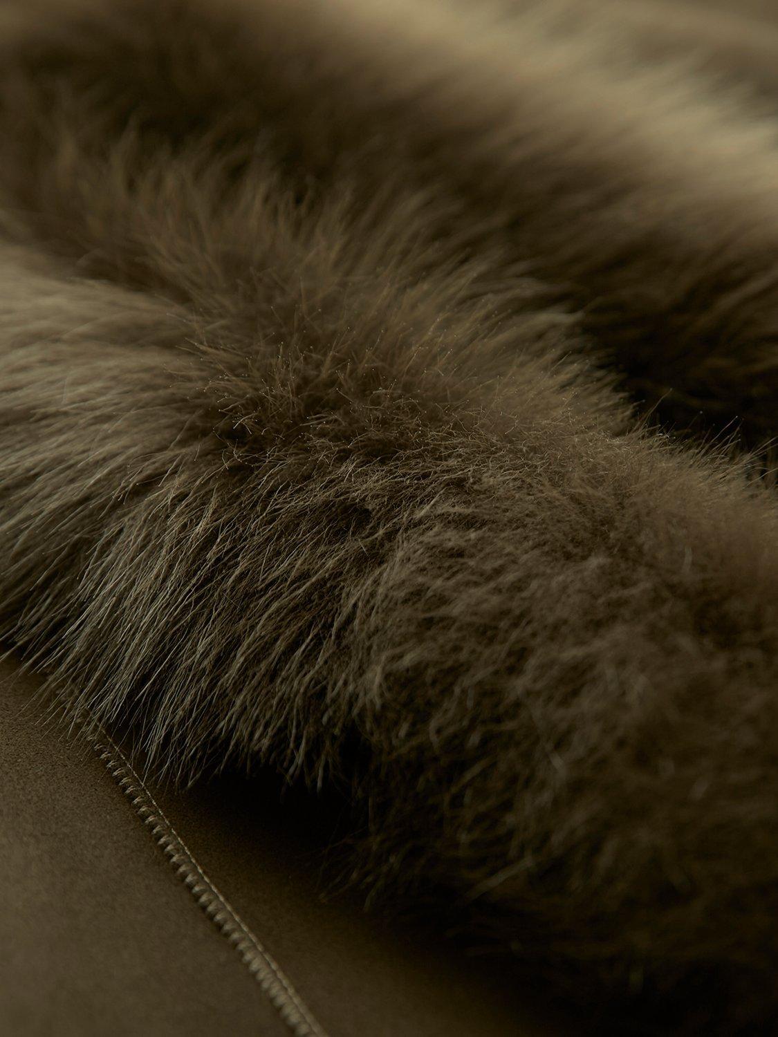 Product image 4 of 6, which shows Celtic & Co. Toscana Trim Sheepskin Jacket, Black Olive, 8