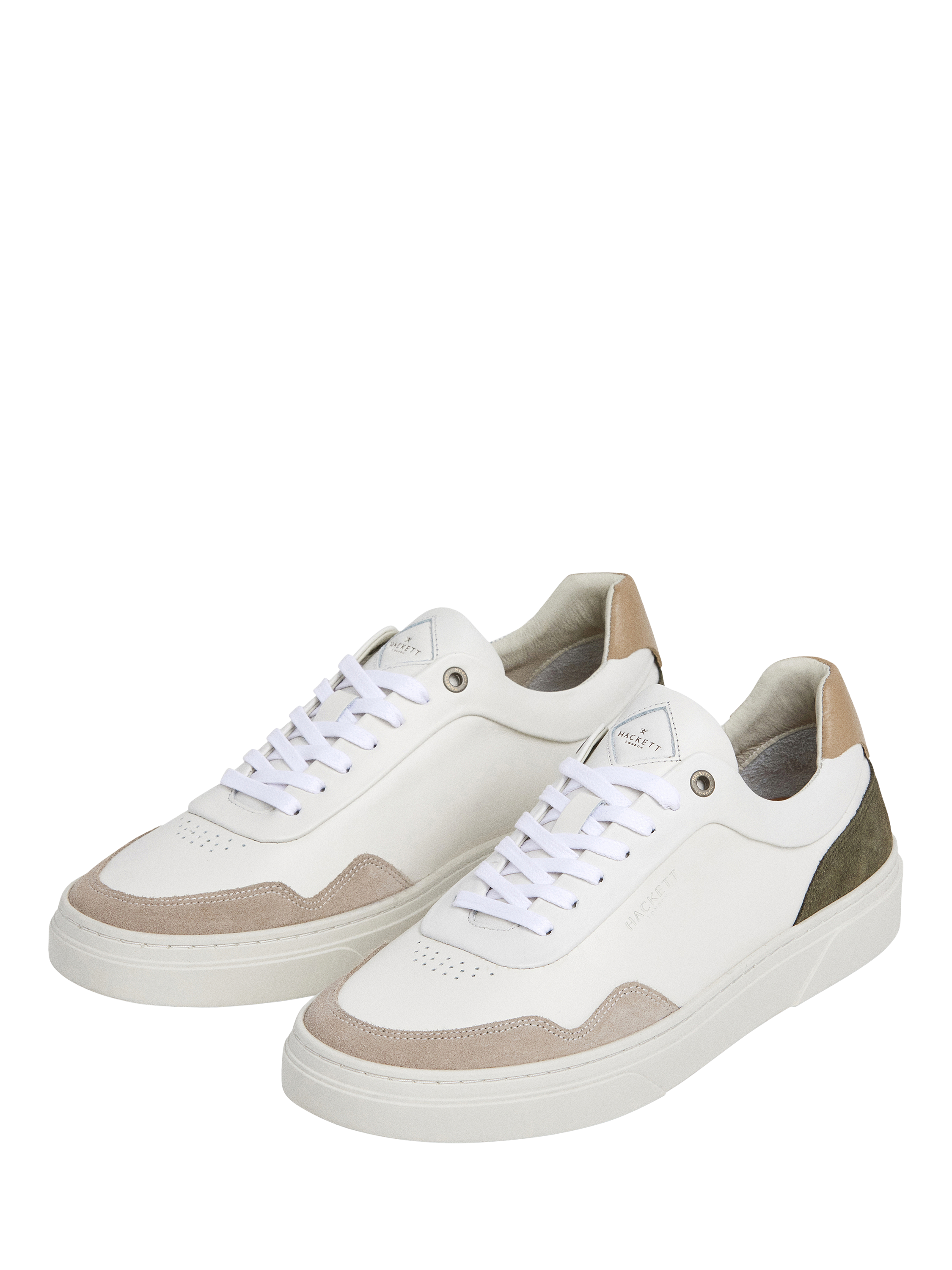 Product image 3 of 6, which shows Hackett London Lace Up Leather Trainers, Caramel Beige, 11
