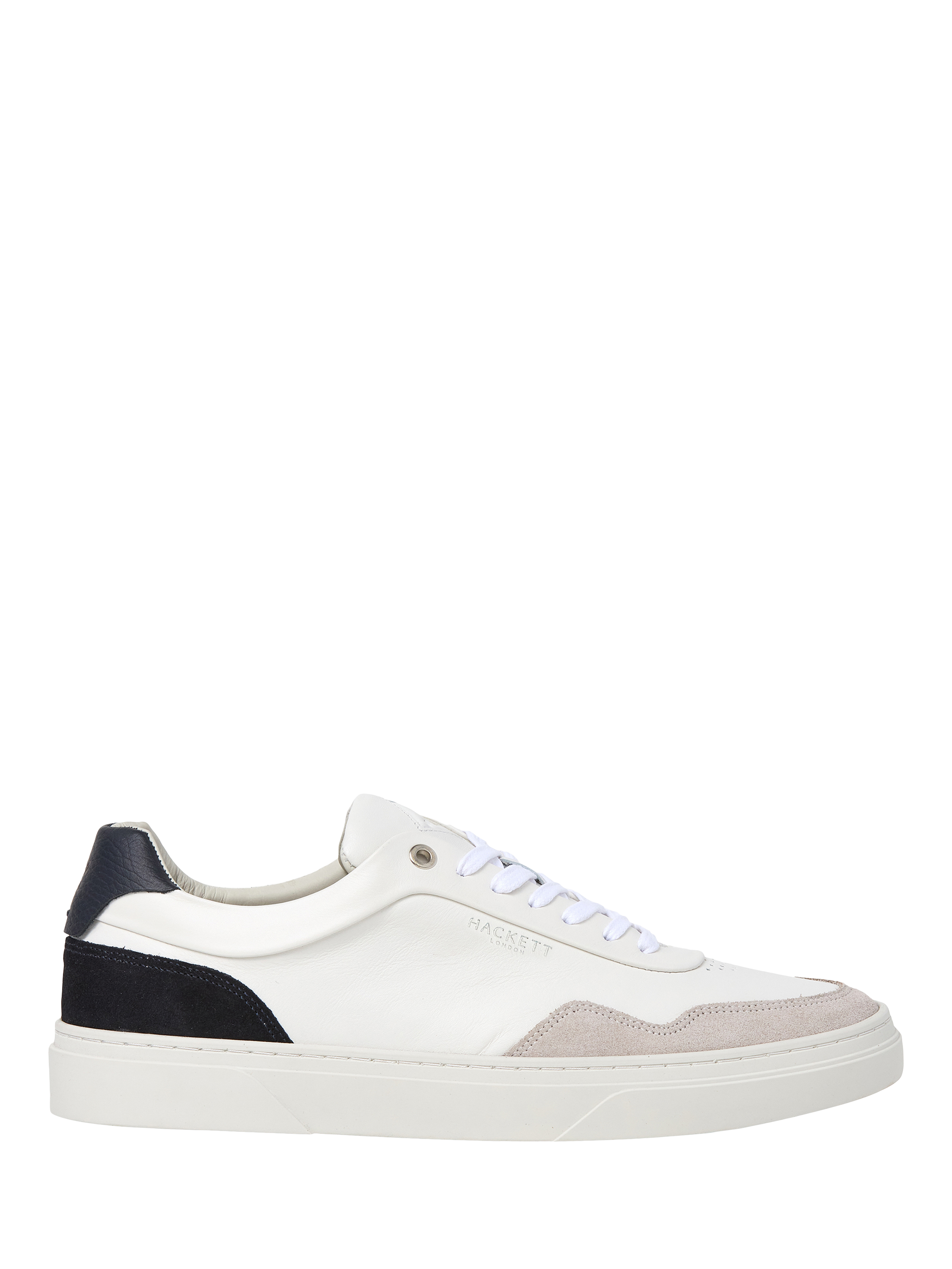 Product image 1 of 6, which shows Hackett London Lace Up Leather Trainers, Marl Grey, 8