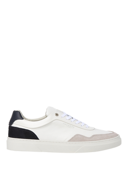 Hackett London Lace Up Leather Trainers, Marl Grey, Marl Grey