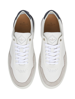 Hackett London Lace Up Leather Trainers, Marl Grey - view 2, Marl Grey
