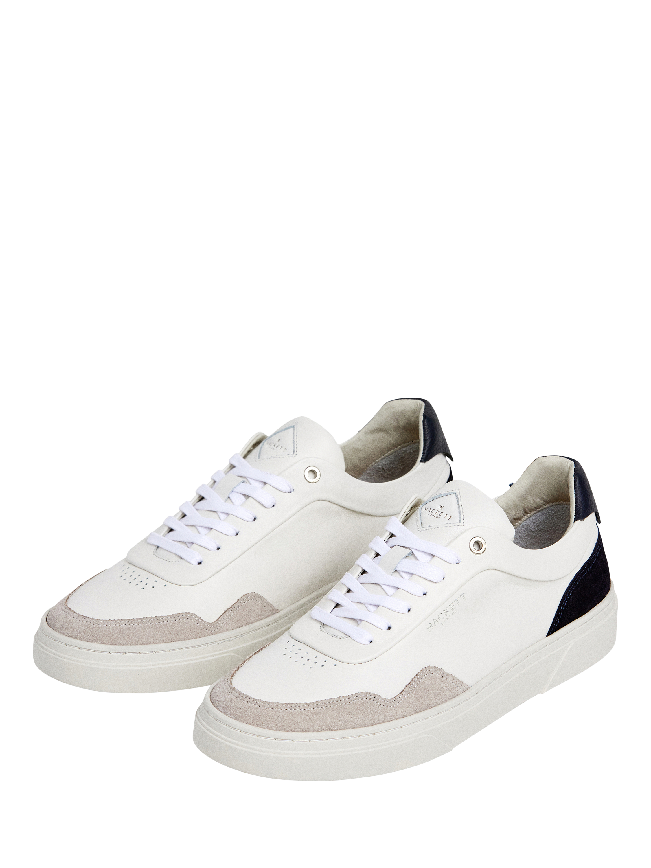 Product image 3 of 6, which shows Hackett London Lace Up Leather Trainers, Marl Grey, 8