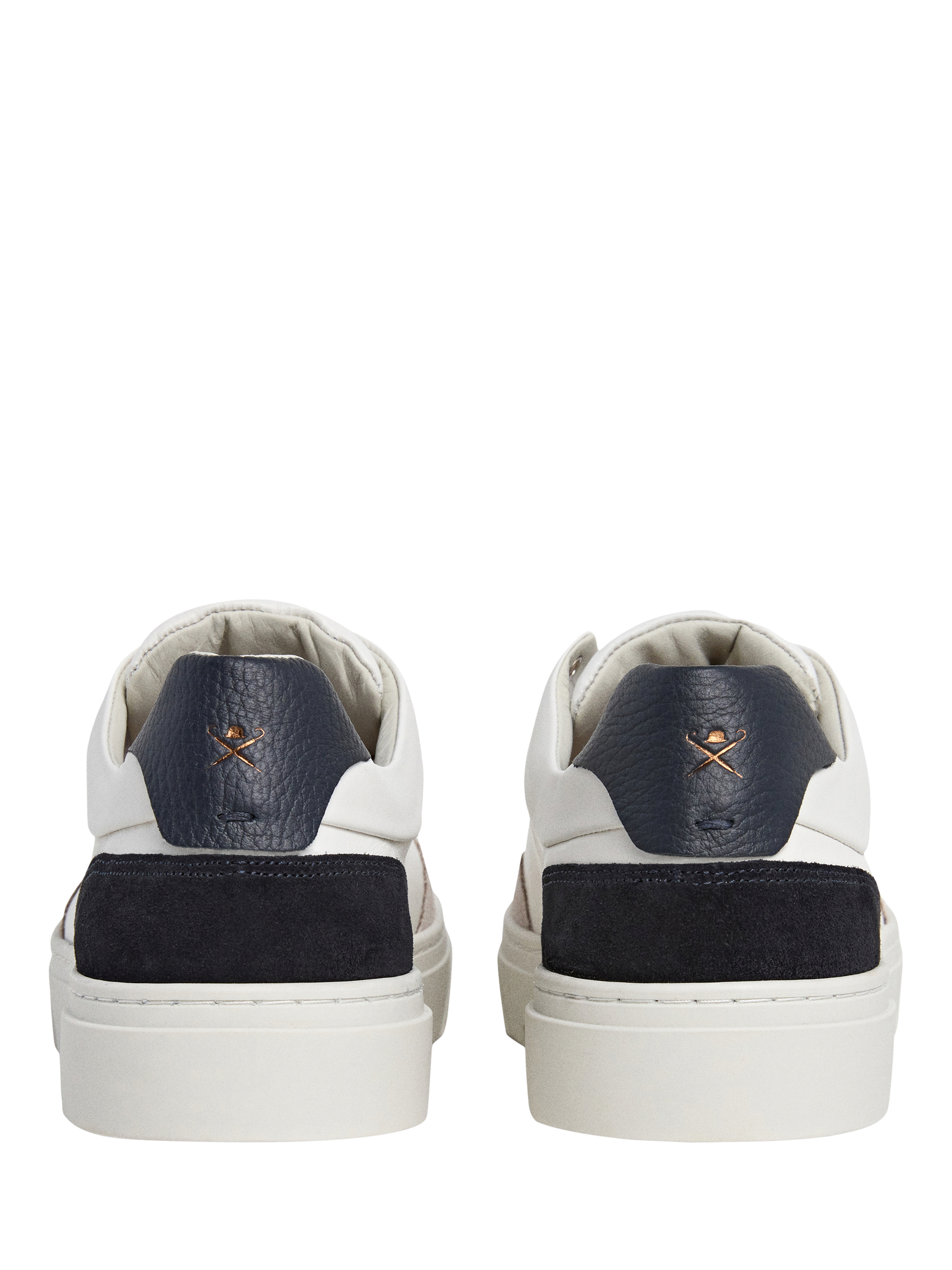 Product image 4 of 6, which shows Hackett London Lace Up Leather Trainers, Marl Grey, 8
