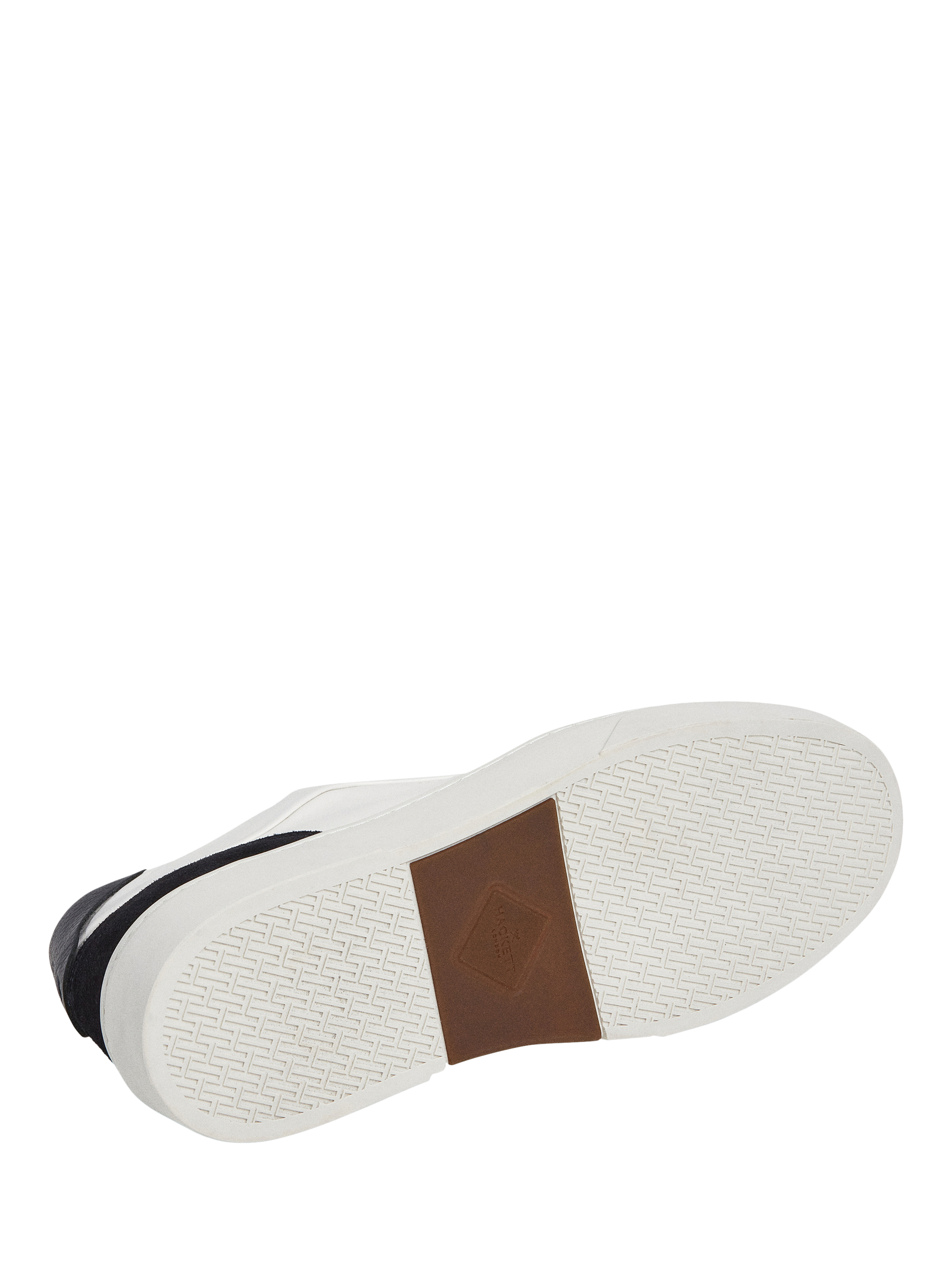 Product image 6 of 6, which shows Hackett London Lace Up Leather Trainers, Marl Grey, 8