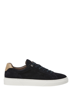 Hackett London Lace Up Suede Trainers, Navy, Navy