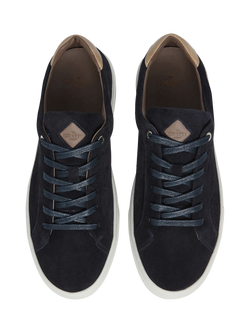 Hackett London Lace Up Suede Trainers, Navy - view 2, Navy