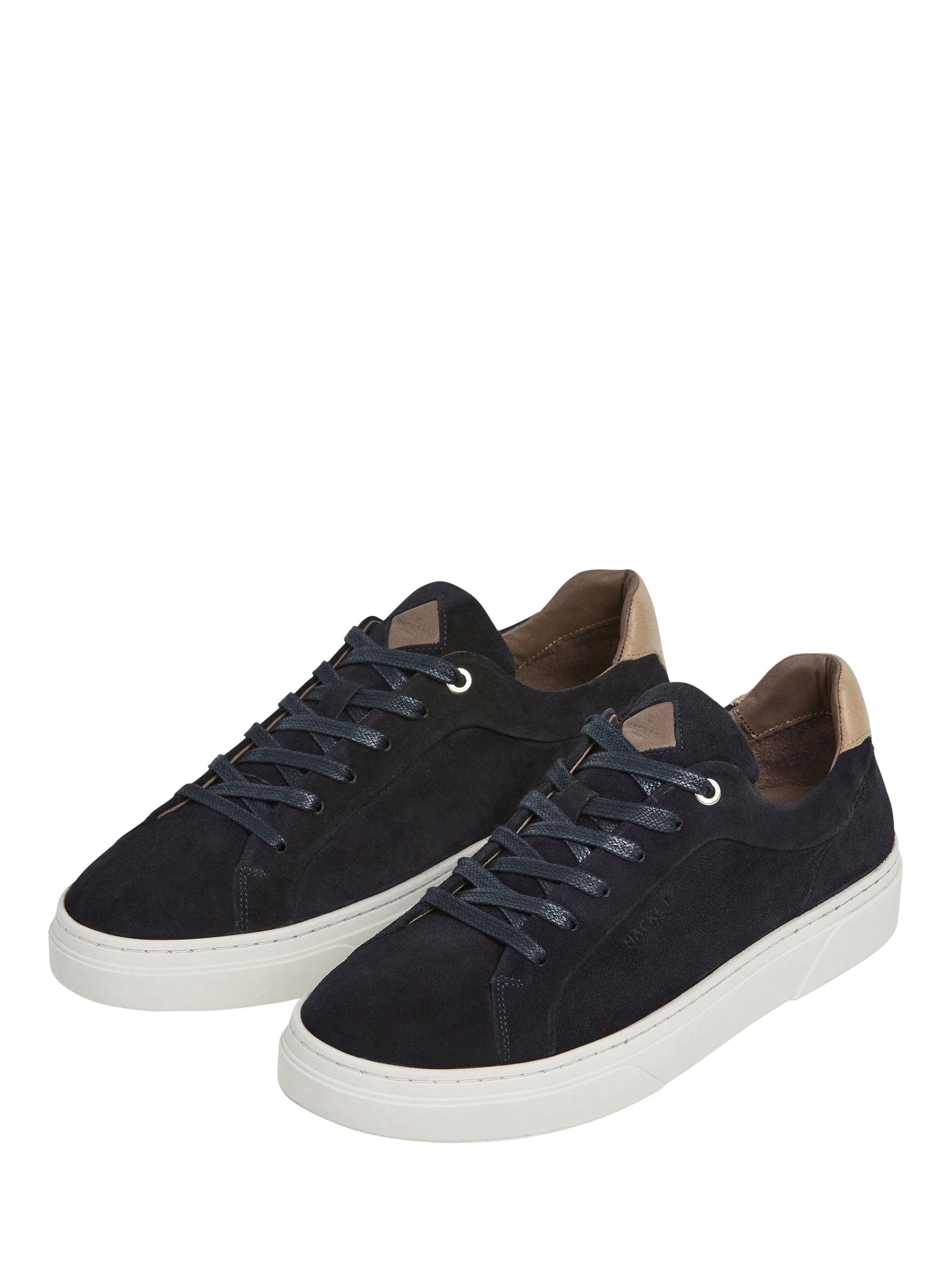 Product image 3 of 6, which shows Hackett London Lace Up Suede Trainers, Navy, 11