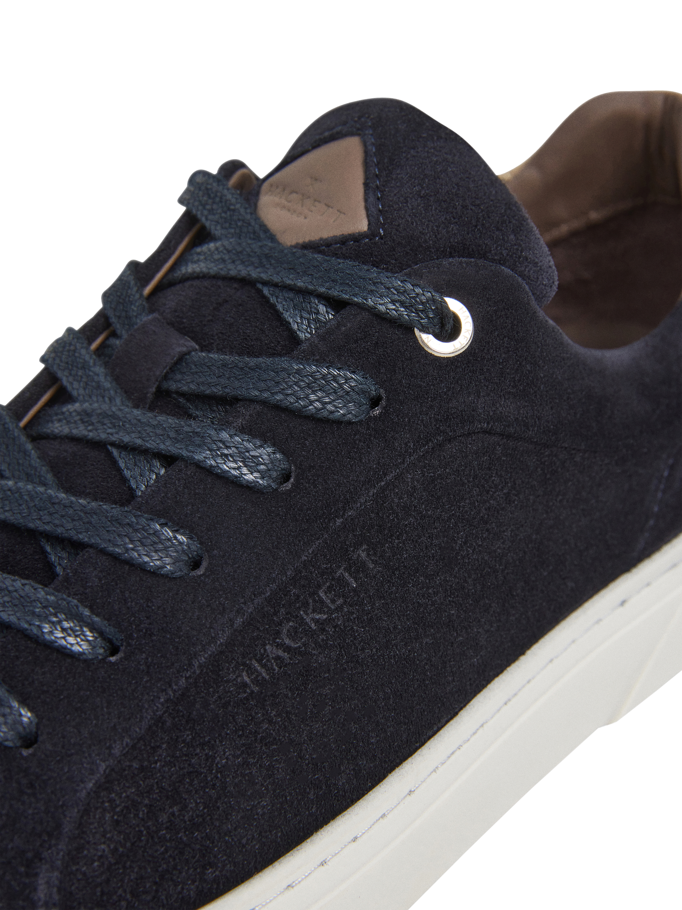 Product image 5 of 6, which shows Hackett London Lace Up Suede Trainers, Navy, 11