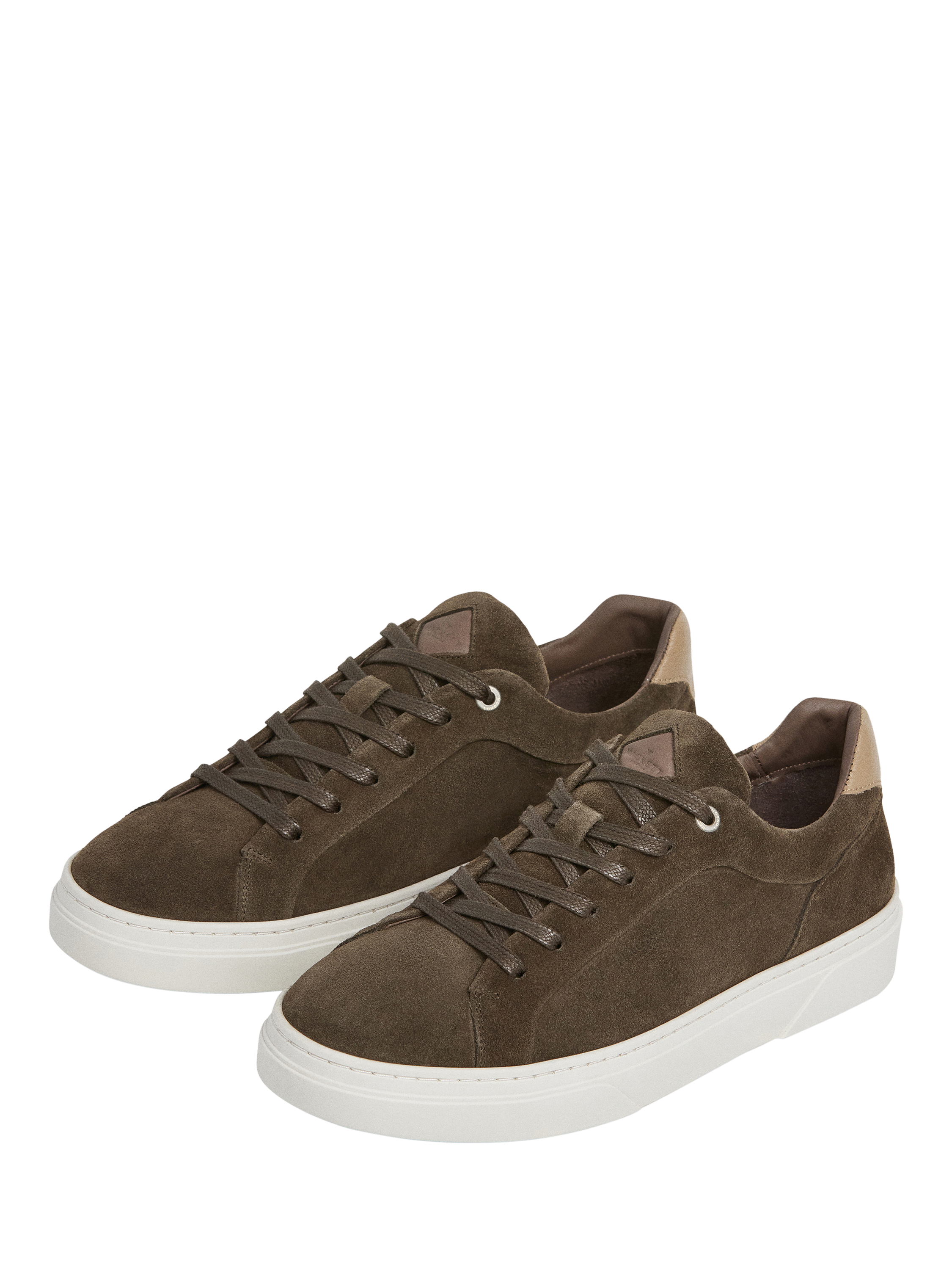 Product image 3 of 6, which shows Hackett London Lace Up Suede Trainers, Grey Green, 11