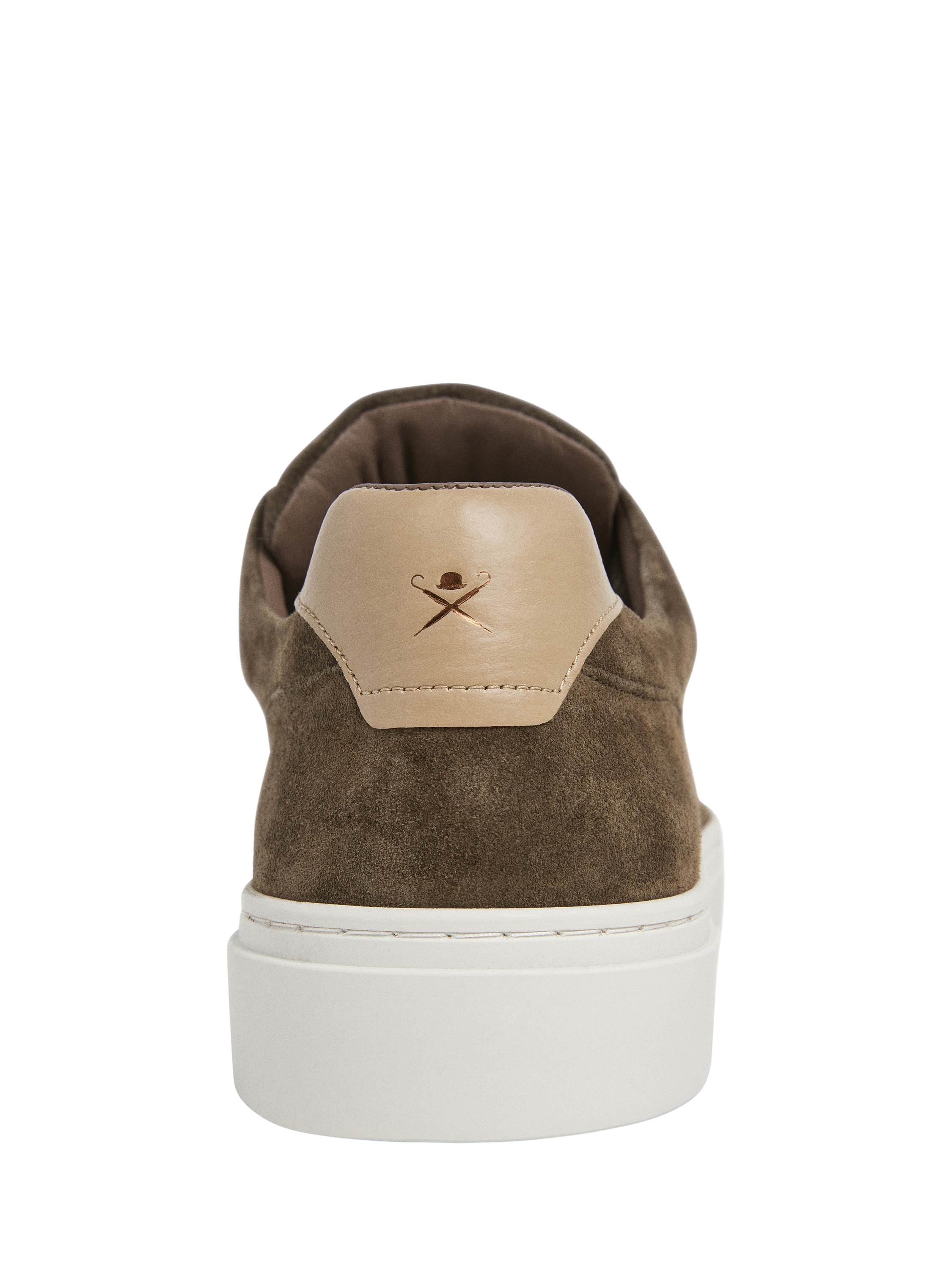 Product image 4 of 6, which shows Hackett London Lace Up Suede Trainers, Grey Green, 11